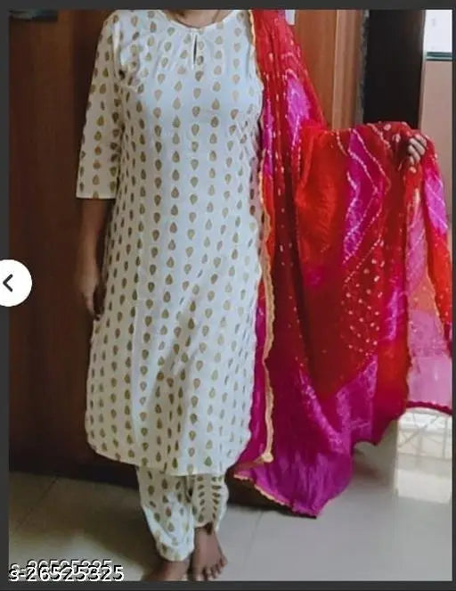 Trendy dupatta set with matching kurta