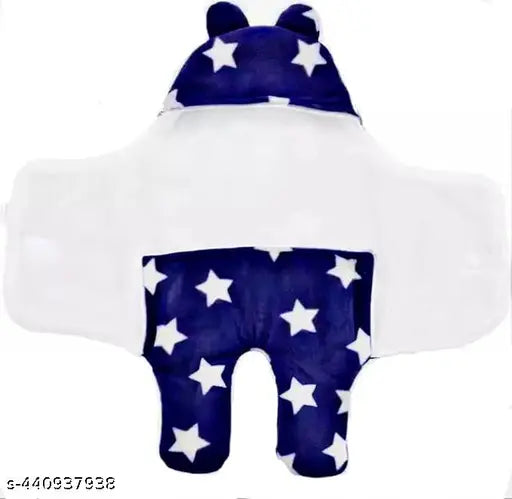 Fleece wool new born sleeping bag with geometric print, free size for 0-2 year old babies
