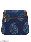 Indigo Tassel Detail Sling Bag with brown strap