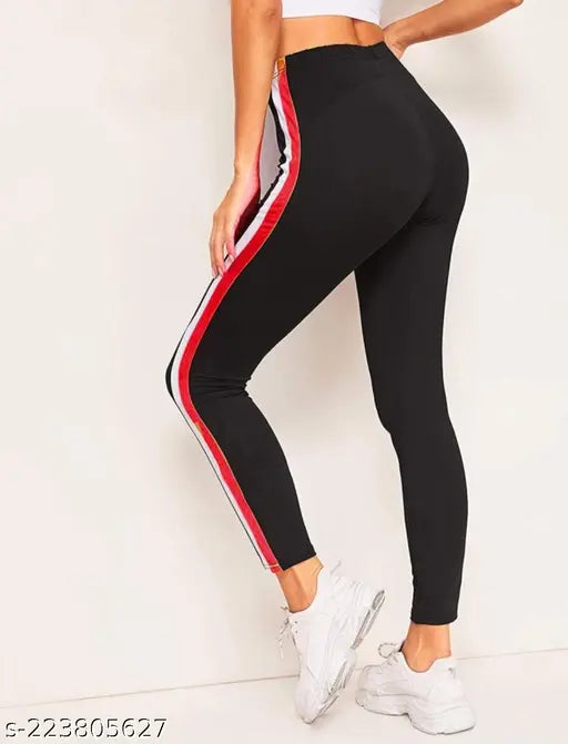 Striped cotton blend jeggings for women, breathable and stretchy with elastic closure and waistband, great for outdoor or casual wear, size 26, India origin