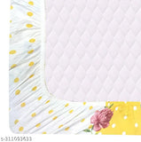 Glace cotton floral double bedsheet with 2 pillow covers (72x72 inches, 6-inch mattress), ideal for summer adult use