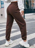 Brown pure cotton jogger pants, trendy design, regular fit