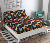 Trendy Glace cotton double bedsheet & 2 pillow covers, ethnic motifs on soft cotton blend for AC room