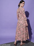 Printed anarkali kurta, sleeveless style, back design
