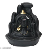 Resin Adi Shankara Shiva Backflow Incense Burner with 151 Cones, intricately handcrafted Indian art for home decor
