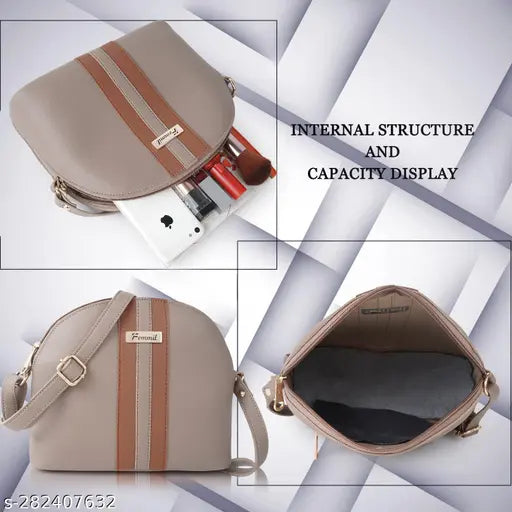Black material with purple stripe, sling bag style, 12 pockets, 300ml capacity