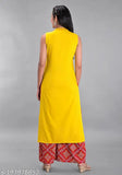 Rayon embroidered straight kurti, Clothy N Wave women's style for various sizes (S-XXXL), sleeveless, India origin