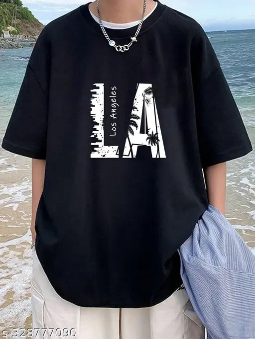 Black cotton blend oversized graphic printed men's T-shirt, perfect for anime style. XS (36in chest), S (38in chest), M (40in chest), L (42in chest), XL (44in chest), XXL (46in chest), XXXL (48in chest)