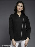 Fleece women's sweatshirt, solid color with long sleeves, size S (bust 32in, length 22in), made in India