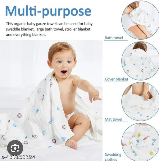 Floral plain cotton swaddlerpack, soft for baby's sleep, ideal for AC room (2pcs, 100"x0.5"x100")