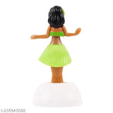 Plastic dancing doll for car dashboard, office, study table. Features: solar-powered flower, bobblehead dolls, Japanese lucky cat figurines, Funko Pop! vinyl figures, hula girl. Made in India