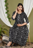 Rayon maternity kurti with zip, stylish print on short sleeves for women, S-XXXL sizes available