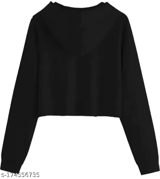 Cotton blend butterfly hoodies jacket in solid pattern, long sleeves, size options from XS to XL, origin India