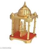 Brass metal Laxmi Ganesh idol statue with diya design, perfect for Diwali home decoration