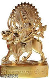 Metal Idol of MATA Sherawali Maa Durga on Lion, 11cm tall, for blessings of health, wealth, and height