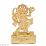 Brass Lord Hanuman Bajrangbali Sankat Mochan Bhagwan Idol Murti for home/office decor, 4.5cmx0.5cmx7cm, Indian-made spiritual gift