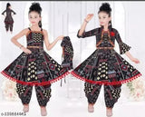 Embellished cotton blend ethnic kurta set with dhoti pants for girls partywear, Indian craftsmanship