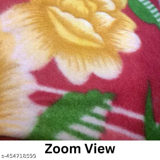 Multicolor fleece polar blanket, 400gm, 55 inch x 88 inch - versatile and durable multifunctional bedding or AC blanket from OGS, India