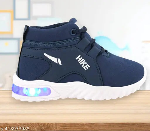 Handly Collection Kids Led Shoes - Blue and White, Led accents on soles, Velcro closure, Lightweight, Indoor-Outdoor, Casual style, Perfect for Little Tiny Kid Baby Boy Girl Shoes