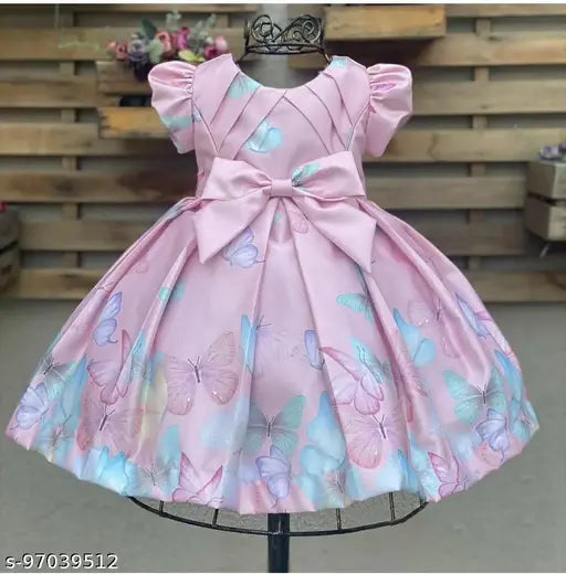 Fancy satin net baby frock for all occasions, 18-24 months. Indian embroidery, party wear style