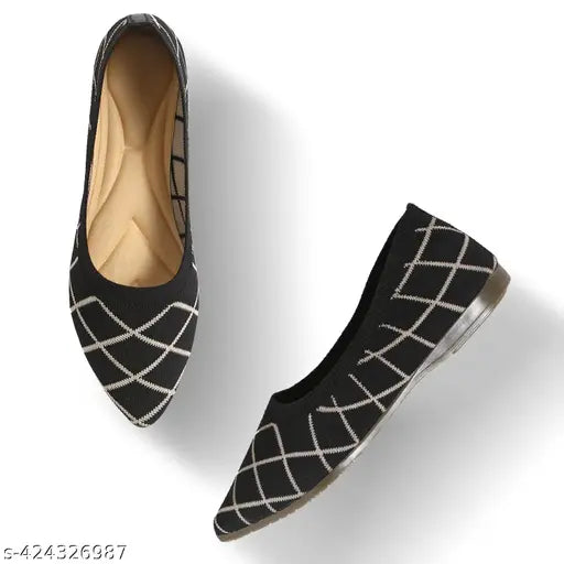 Soft canvas slip-on ballet flats for women & girls, comfortable flat bellies shoes in solid style