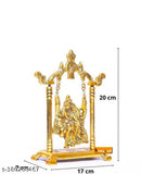 Metal Krishna idol, Shri Radha-Krishna swing on jhula, Indian Lord Radha-Krishna statue