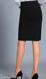 Black pencil skirt with slit on side