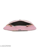 Pink leather slingbag, with black trim and zipper