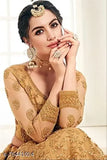 Embroidered net lehenga with heavy chain work and diamond detail, semi-stitched (48 in waist, 48 in length), dupatta included, up to size 42. Indian handcrafted traditional wear