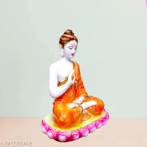 Resin, 8cm tall, 15cm wide, Dhyan Mudra Buddha statue for home decor, Indian origin