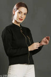 Leather BORFI jacket, solid color long sleeves for free size up to bust 37in and length 21in