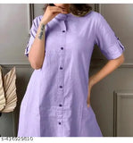 Women's cotton kurti with palazzo set, solid color, three-quarter sleeves, size options available
