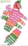 Wool striped newborn combo: sweater, payjama, cap & booties in 3 pieces - 0-3 months, India