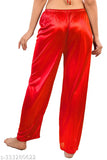 Women's red soft satin sleepwear pyjamas