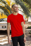 Cotton short-sleeve solid men's t-shirt in cool colors, available in sizes M, L, XL, XXL. Made in India