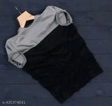 Nylon half sleeve colorblocked men's t-shirt, vibrant and stylish