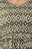 Rayon sari kurta, elbow cut sleeves, tassels, calf length, flared design, elasticated waistband