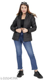 Solid polyester women's winter jacket, long sleeves, XL size (40in bust, 19in length, 17in shoulder), quilted design with hood and side pockets, perfect for winter layering