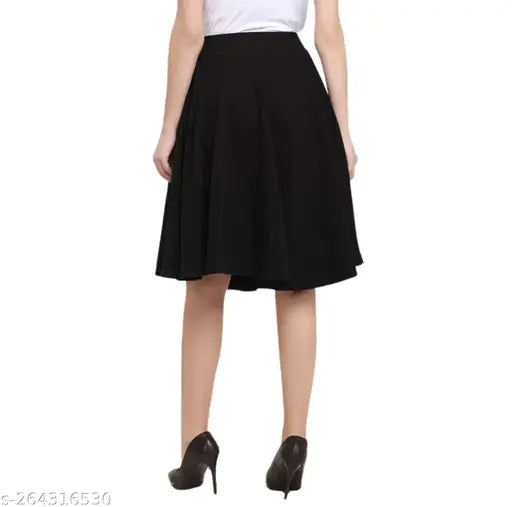 Stylish Lyocell knee-length self-design skirt for women, versatile and comfortable for various occasions