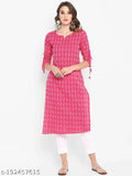 Pink cotton kurta set, long sleeves, embroidered border