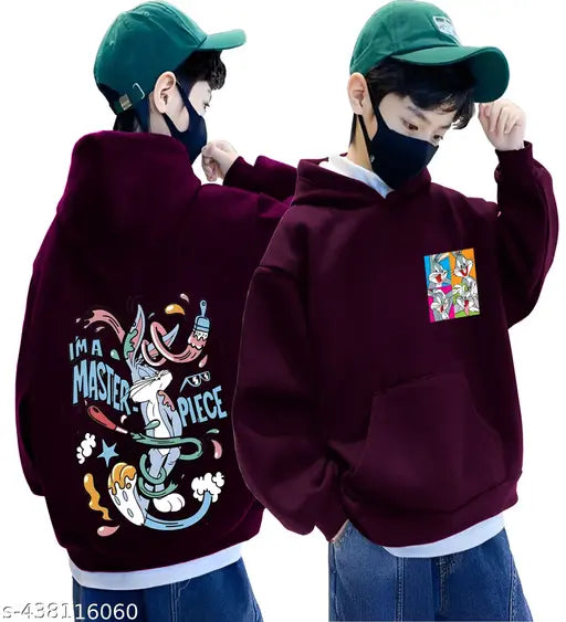 Boys Printed full sleeve Hood Neck Sweatshirt Material Type Polyester