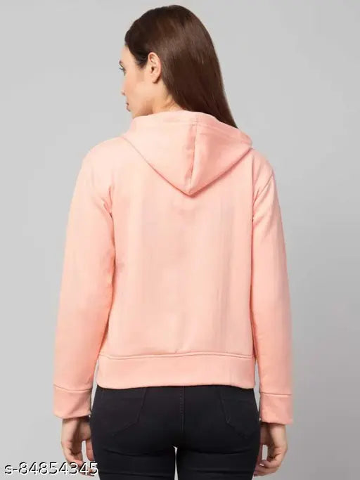 Solid peach women's casual jacket, cotton blend full sleeve, stylish and breathable for any occasion