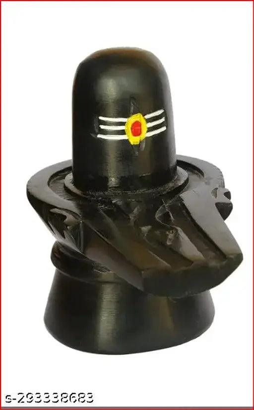 Handcrafted black Shivling marble statue for Shivratri Puja, intricate detailing and dimension 8cm x 4cm x 8cm