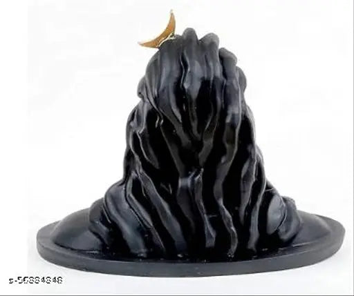 Black resin Adiyogi Shiva idol figurine for home decor, crescent moon top. Perfect gift for spiritual well-being." (108 characters)