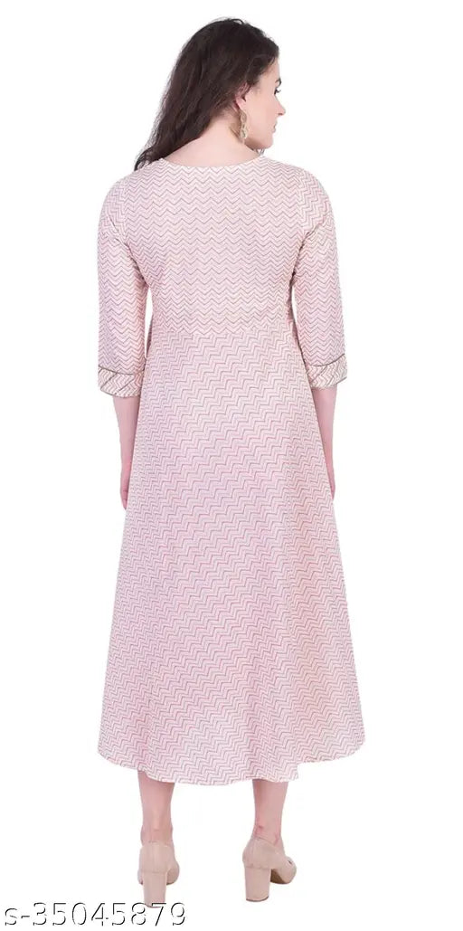 Aline Elegant Cotton Long Sleeve Midi Dress