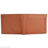 Tan brown genuine leather RFID-blocking men's wallet, 2 compartments, perfect for daily use