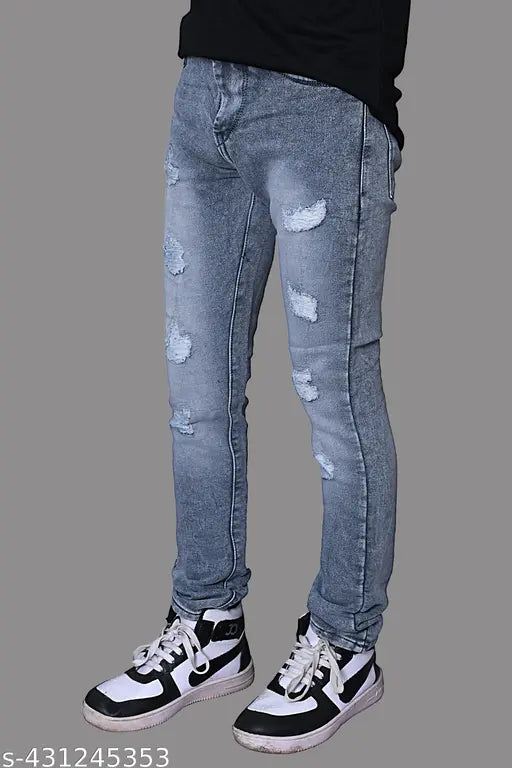 Solid denim men's jeans by Davy Jones, size 26x42in/28x42in from India