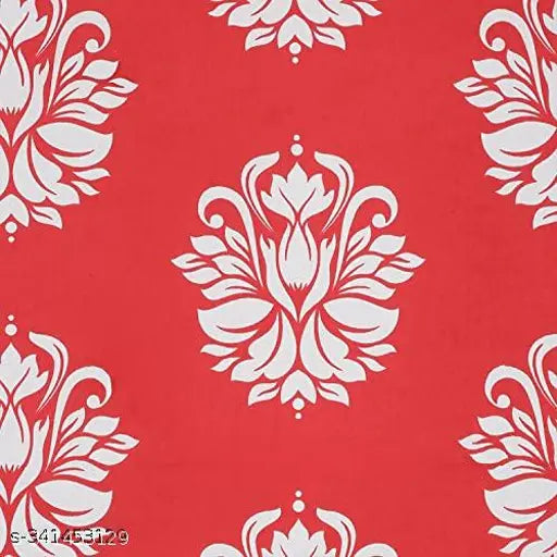 Red white flowers cotton flat sheet, ethnic motifs, regular quality, adult ideal for summer, 2 pillow covers, 100% pure cotton, size 90x108 inches, made in India