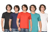 Mens nylon plain T-shirts [5 pack] - classic crew neck, short sleeves, versatile colors