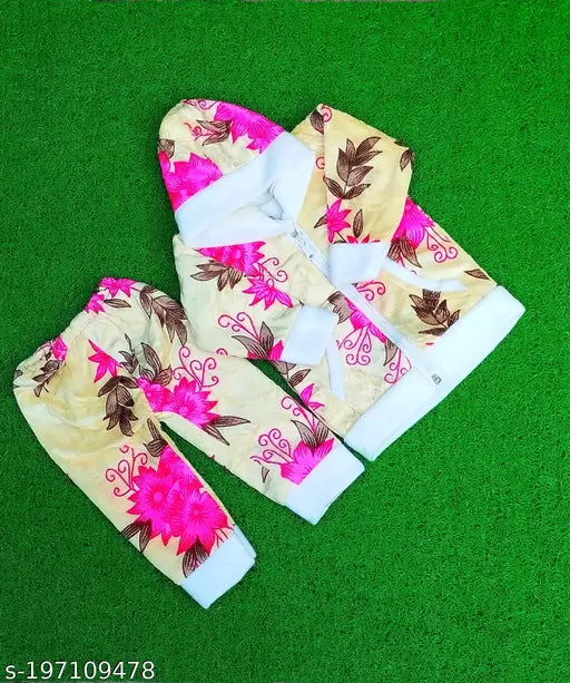 Fancy velvet baby sweater set in any printed colors, featuring one piece each for boys and girls (0-6 months), Indian origin